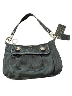 Coach Poppy Shoulder Bag Y2K Vintage Black With Red Satin Interior 13833